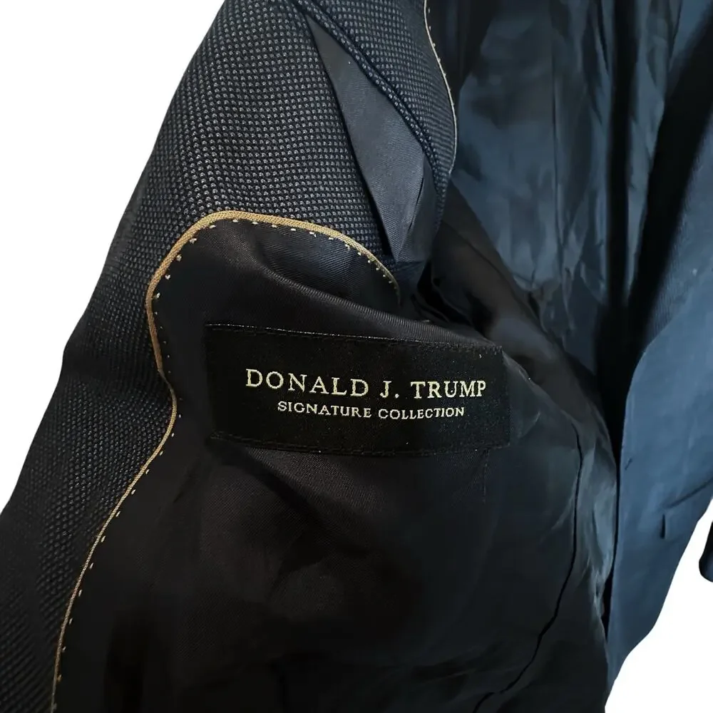 Donald J. Trump Navy Blue Blazer Mens Wool Silk Blend 40R Mens President of US